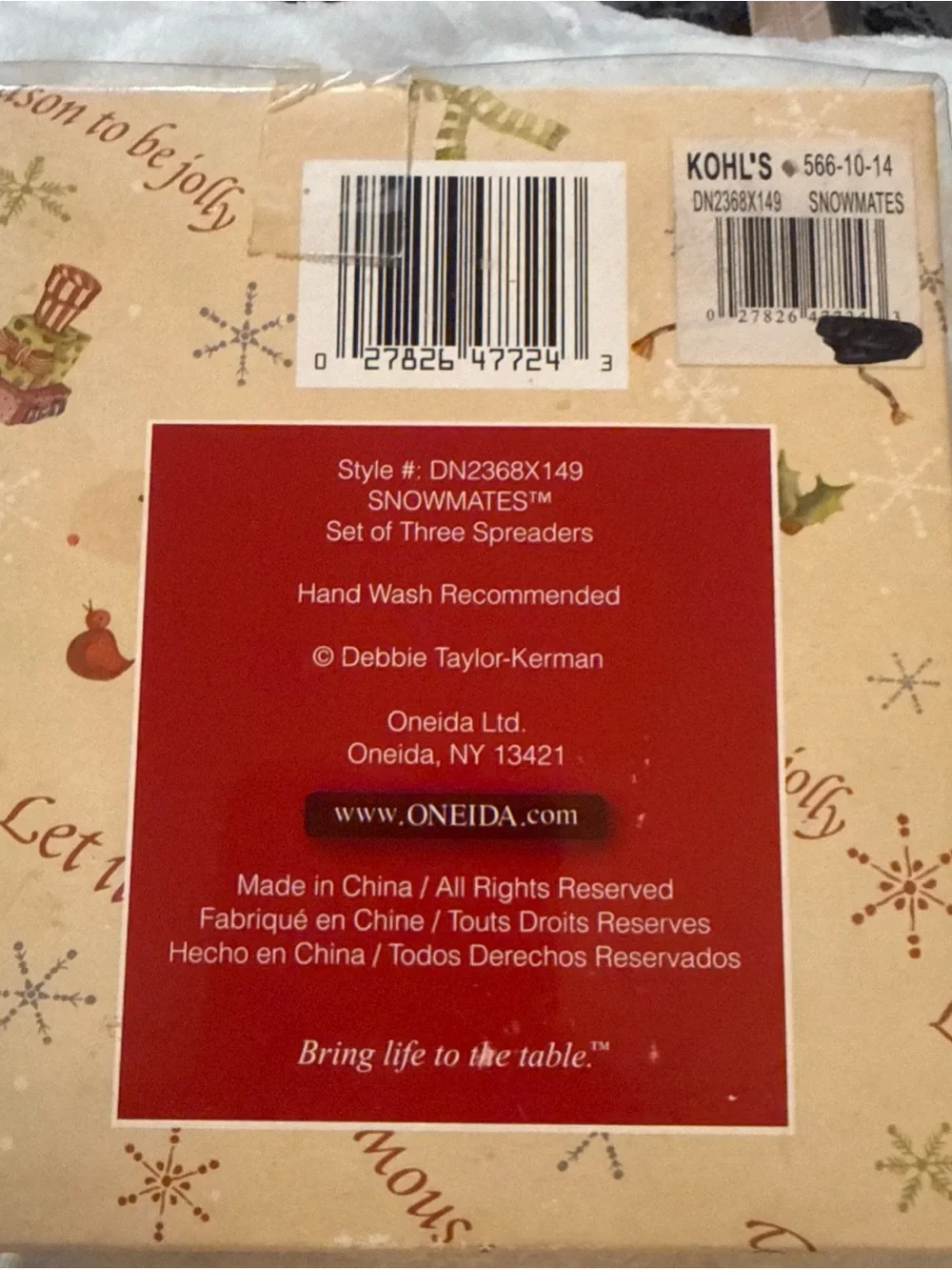 Oneida Snowmen Cheese Spreaders for Christmas Set of 3 Snowmates Taylor-Kerman